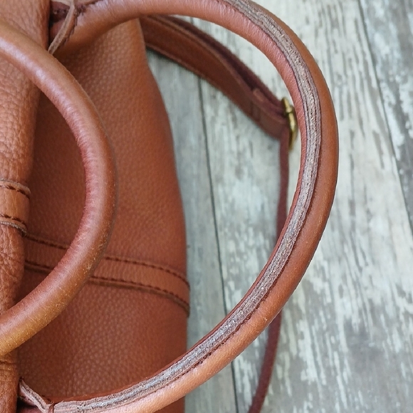 Fossil Tan Leather Satchel - Picture 2 of 16